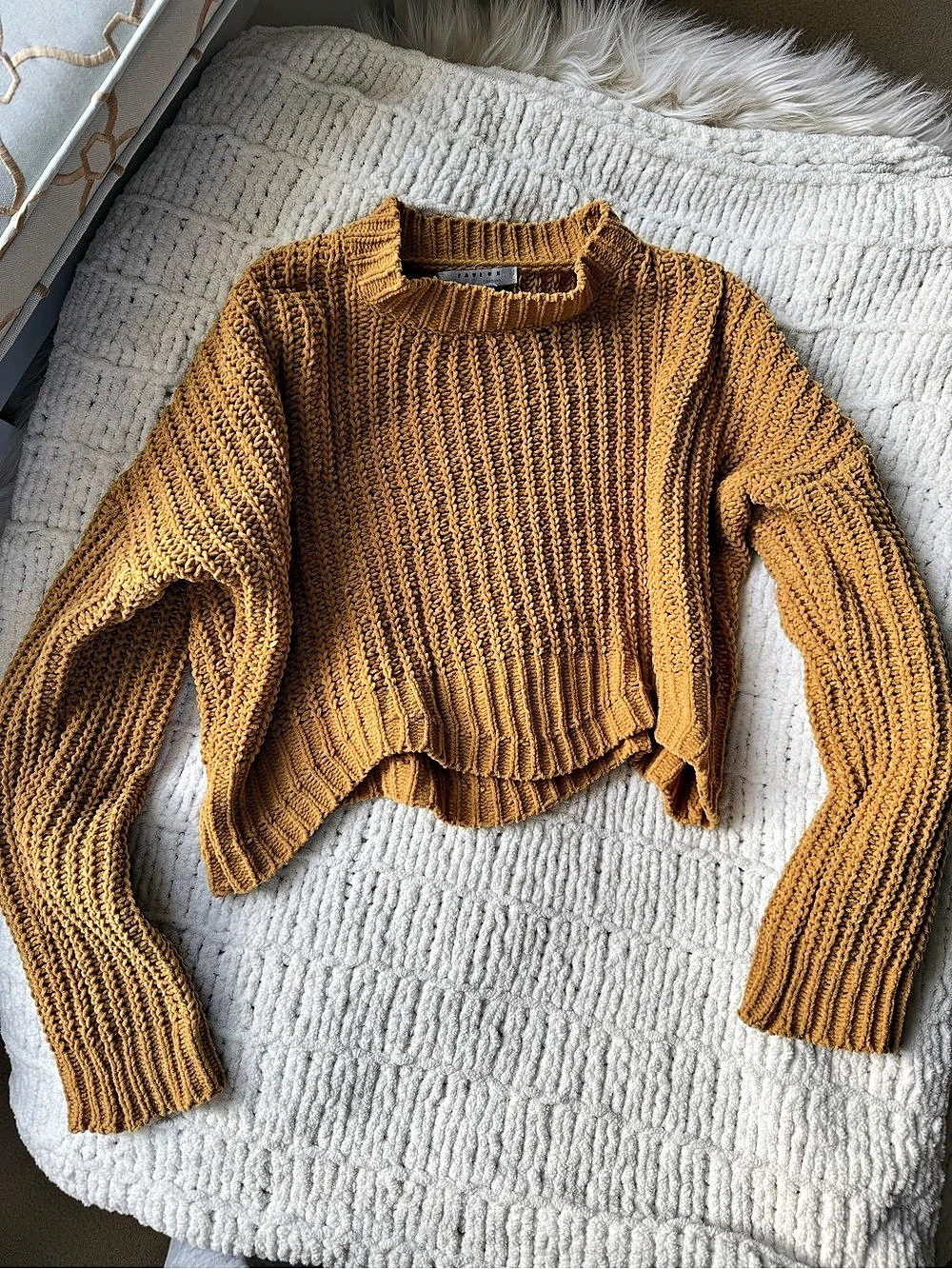 Favlux Knit Crewneck Sweater in Yellow
